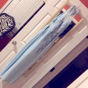 Great HOMECOMING GOWN!! STUNNINGLY BREATHTAKING Hand Sequined Ice Blue Gown